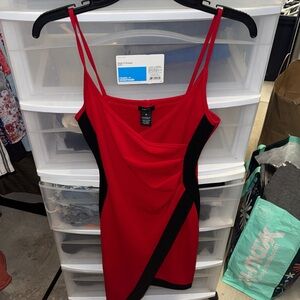 Rue21 Red and Black Asymmetrical Dress